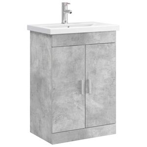 vidaXL Badezimmerm&ouml;bel-Set Betongrau 61 x 40 x 84,5 cm Holzwerkstoff