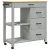vidaXL K&uuml;chenwagen MONZA 84x40x88,5 cm Massivholz Kiefer