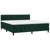 vidaXL Boxspringbett mit Matratze Dunkelgr&uuml;n 160x200 cm Samt