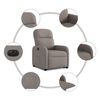 vidaXL Relaxsessel mit Aufstehhilfe Elektrisch Taupe Stoff