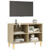 vidaXL TV-Schrank mit Massivholz-Beinen Sonoma-Eiche 69,5x30x50 cm