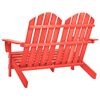 vidaXL Adirondack-Gartenbank 2-Sitzer Massivholz Tanne Rot