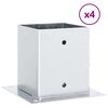 vidaXL Pfostenträger Quadratisch 4Stk. Silber 101x101mm Stahl Verzinkt