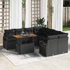 vidaXL Garten-Sofa-Set mit Speicher 9 pcs Schwarz Poly Rattan