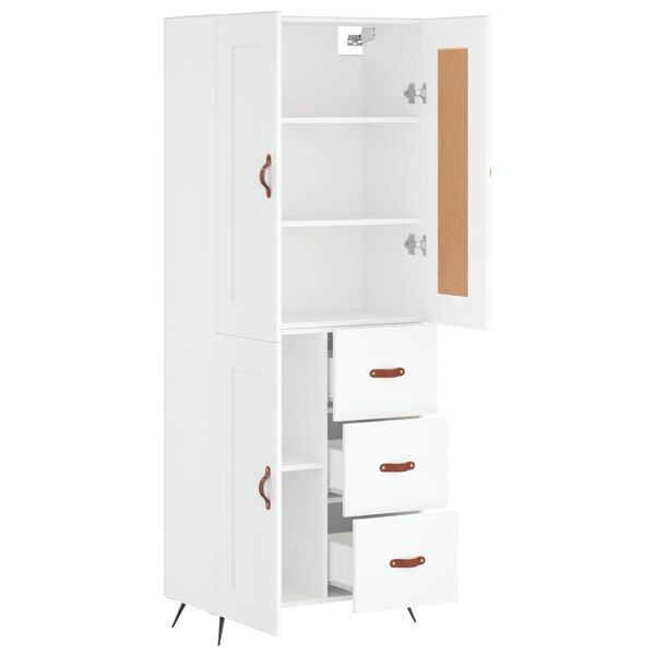 vidaXL Highboard Wei&szlig; 69,5x34x180 cm Holzwerkstoff