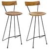 vidaXL Barhocker 2 Stk. Massivholz Teak