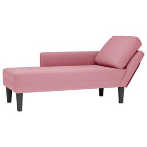 vidaXL Chaiselongue mit Kissen und Rechter Armlehne Rosa Samt