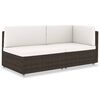 vidaXL Modulares 2-Sitzer-Sofa Poly Rattan Braun
