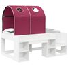 vidaXL Bett mit Tunnel mit Regal 3 stk. Wei&szlig; und Rot Holzwerkstoff