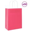 vidaXL Papiertragetaschen 50 Stk. mit Henkeln Rosa 21x11x28 cm