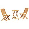 vidaXL Klapp Bistro Set 3 pcs Braun Massivholz Akazie