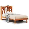 vidaXL Massivholzbett mit Regal ohne Matratze Wachsbraun 75x190 cm