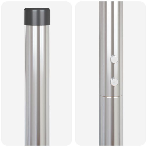 vidaXL Zaunpfosten 2 pcs Silber Pulverbeschichteter Stahl