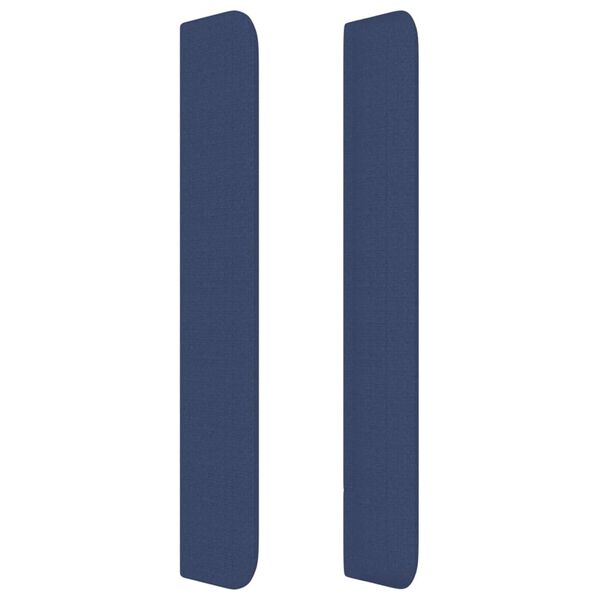 vidaXL Kopfteil mit Ohren Blau 183x16x118/128 cm Stoff