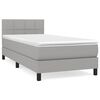 vidaXL Boxspringbett mit Matratze Hellgrau 90x190 cm Stoff