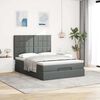vidaXL Ottoman-Bett mit Matratze Dunkelgrau 140x200 cm Stoff