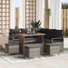 vidaXL Gartensofa-set mit Kissen 9 pcs Grau Poly-Rattan