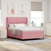 vidaXL Boxspringbett mit Matratze mit Kopfteil Rosa 200 x 160 cm Samt