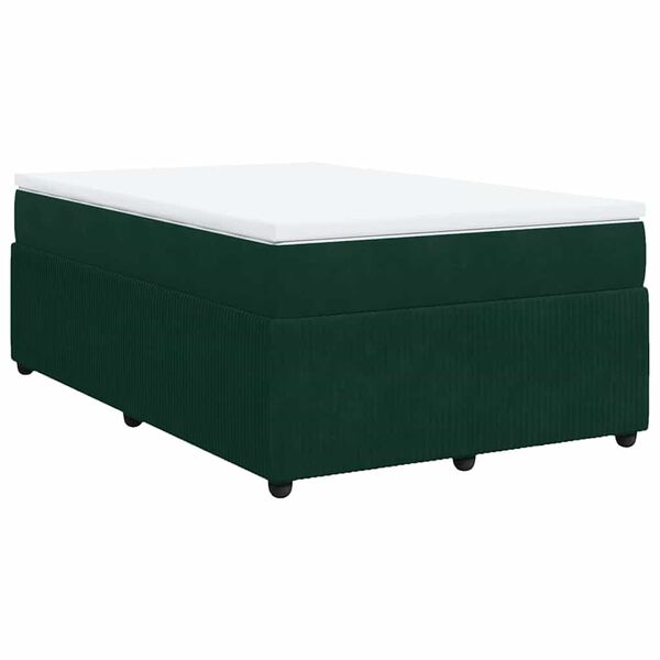 vidaXL Boxspringbett mit Matratze Dunkelgr&uuml;n 120x190 cm Samt