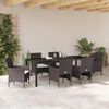 vidaXL Garten Essgruppe mit Kissen 7 pcs Braun Poly-Rattan