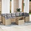 vidaXL Gartensofa-set mit Kissen 8 pcs Beige Poly-Rattan