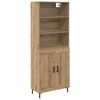 vidaXL Highboard Artisan-Eiche 69,5 x 34 x 180 cm Holzwerkstoff