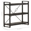 vidaXL B&uuml;cherregal 3 F&auml;cher Schwarz 90x30x80 cm Mango Massivholz