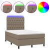 vidaXL Boxspringbett mit Matratze & LED Taupe 120x190 cm Stoff