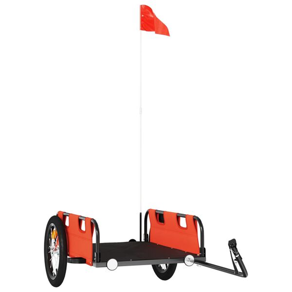 vidaXL Fahrradanhänger Orange Oxford-Gewebe und Eisen