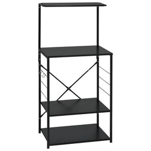 vidaXL Mikrowellenregal Schwarz 60x39,6x123 cm Holzwerkstoff