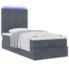 vidaXL Ottoman-Bett mit Matratzen & LEDs Dunkelgrau 90x190 cm Samt