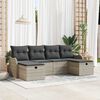 vidaXL Garten-Sofa-Set mit Kissen 6 pcs Hellgrau Poly Rattan