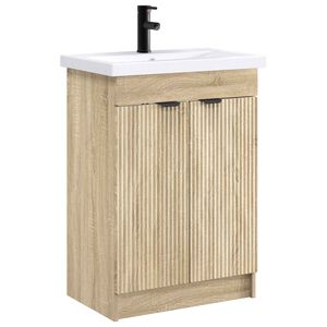 vidaXL Badezimmerm&ouml;bel-Set Sonoma-Eiche 78,5 x 37,5 x 81 cm