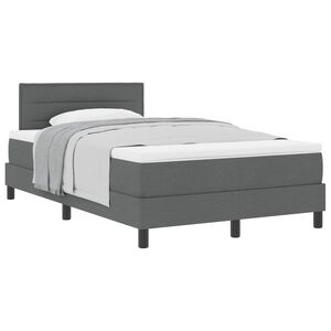 vidaXL Boxspringbett mit Matratze Dunkelgrau 120 x 190 cm Stoff