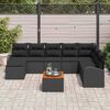 vidaXL Gartensofa-set mit Speicher 9 pcs Schwarz Poly-Rattan