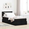 vidaXL Bett mit Stauraum und LED mit LED Schwarz 90 x 200 cm Stoff