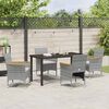 vidaXL Garten Essgruppe mit Kissen 5 pcs Grau Poly-Rattan
