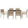 vidaXL Garten Essgruppe 7 pcs Beige Poly-Rattan