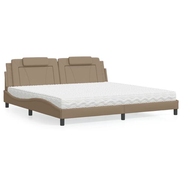 vidaXL Bett "Viana" mit Matratze Cappuccino-Braun 200x200 cm Kunstleder