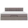 vidaXL Ottoman-Bett mit Matratze & LEDs Taupe 160x200 cm Stoff