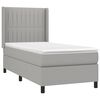 vidaXL Boxspringbett mit Matratze & LED Hellgrau 90x200 cm Stoff