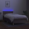 vidaXL Boxspringbett mit Matratze & LED Taupe 90x200 cm Stoff
