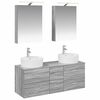 vidaXL Badezimmerm&ouml;bel-Set 5 stk. Grau Sonoma Ingenieurholz und Glas