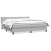 vidaXL Boxspringbett mit Matratze Hellgrau 180x210 cm Samt