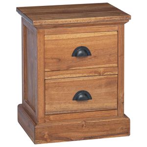 vidaXL Nachttisch mit Schubladen Natur 40 x 30 x 50 cm Massivholz Teak