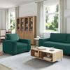 vidaXL 3-teiliges Sofa-Set mit Kissen, dunkelgr&uuml;ner Stoff