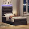 vidaXL Ottoman-Bett mit Matratze & LEDs Dunkelbraun 80x200 cm Stoff