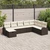 vidaXL Sofa Set mit Kissen mit Speicher Braun und Creme Poly-Rattan