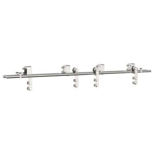 vidaXL Schiebet&uuml;r-Beschlagsatz 183 cm Edelstahl Silbern