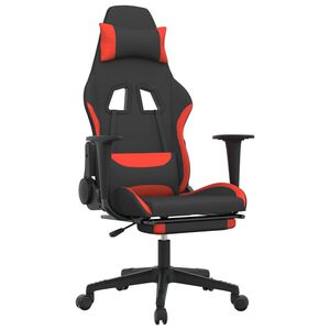 vidaXL Gaming-Stuhl mit Fu&szlig;st&uuml;tze Schwarz und Rot Stoff